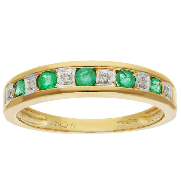 9ct Gold 0.20ct Emerald Cocktail Ring
