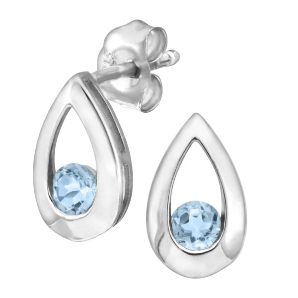 9ct White Gold 0.25ct Topaz Stud Earrings