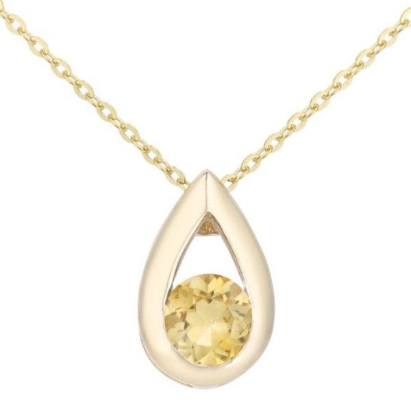 9ct Yellow Gold 0.23ct Citrine Pendant