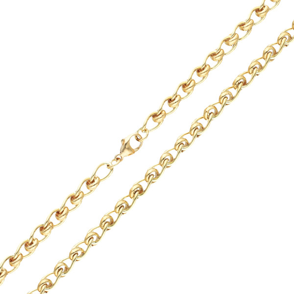 18ct Yellow Gold Half Florentine Chain