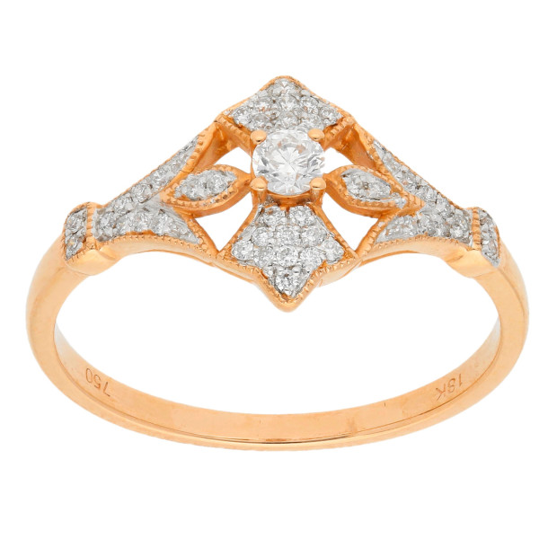18ct Rose Gold 0.20ct Diamond Cocktail Ring