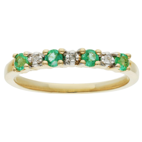 9ct Gold 0.35ct Emerald Half Eternity Ring