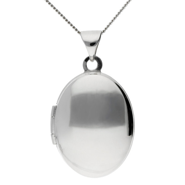 Sterling Silver Small Plain Oval Locket