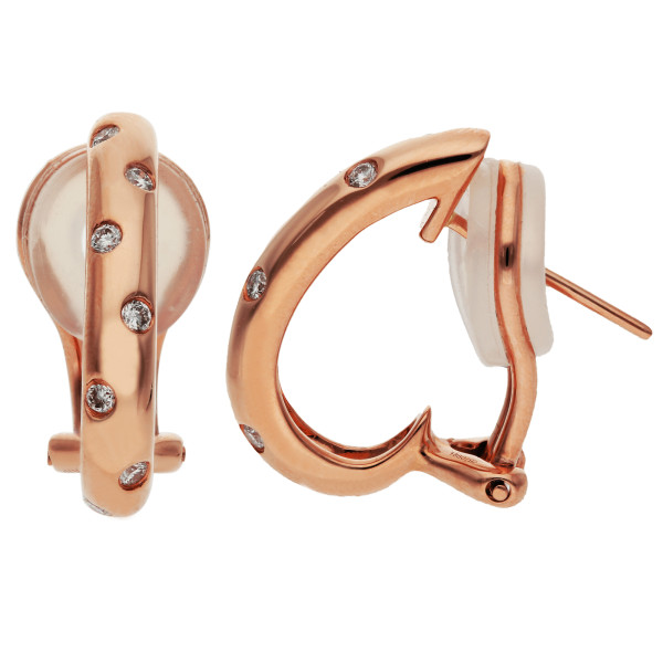 18ct Rose Gold Diamond Scatter Hoop Earrings