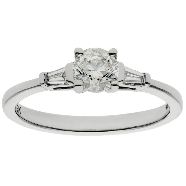 9ct White Gold 0.59ct Diamond Three Stone Ring