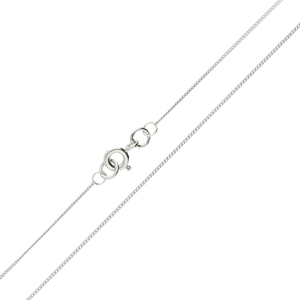 9ct White Gold 0.83mm Filed Curb Chain