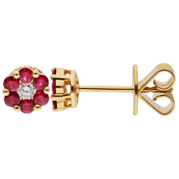 18ct Gold 0.44ct Ruby Stud Earrings