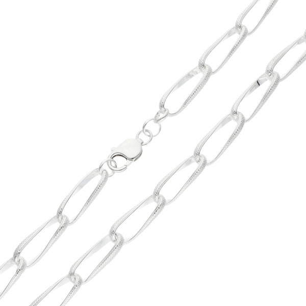 Sterling Silver 9mm Handmade Fancy Textured Chain