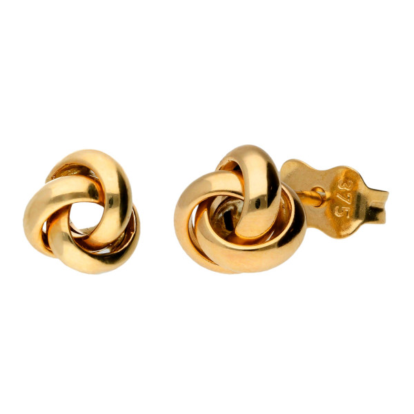 9ct Yellow Gold Knot Stud Earrings