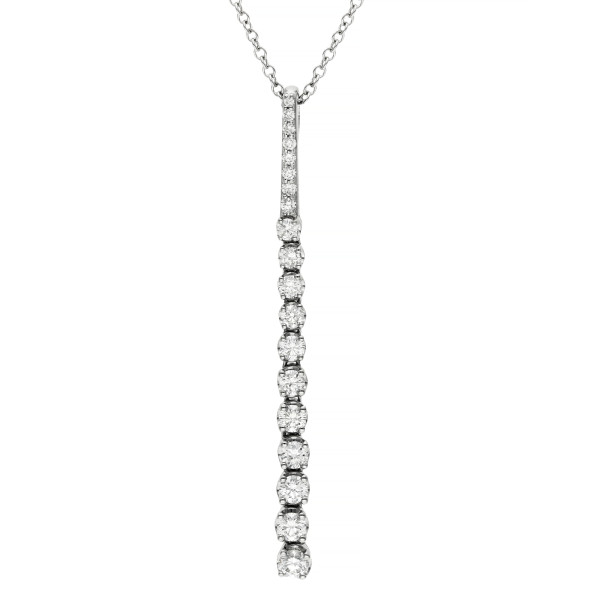 18ct White Gold Diamond Drop Necklace