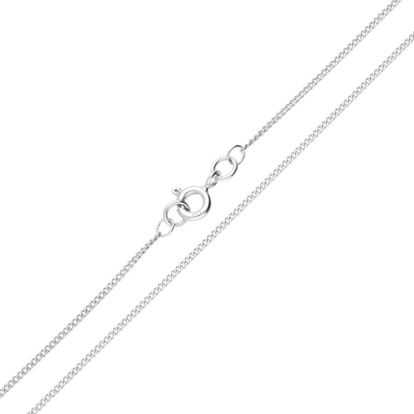 18ct White Gold 1.20mm Filed Curb Chain