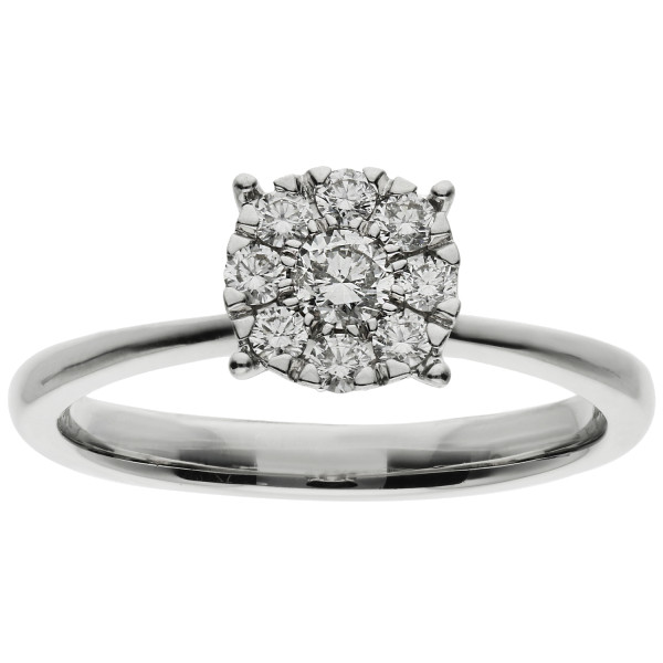 9ct White Gold 0.33ct Diamond Cluster Ring