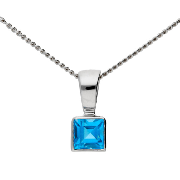 9ct White Gold 0.10ct Topaz Solitare pendant