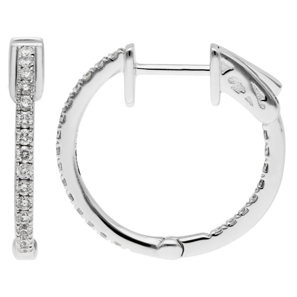 18ct White Gold Diamond Hoop Earrings