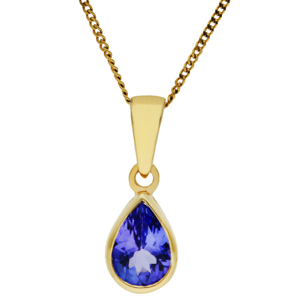 9ct Yellow Gold 0.65ct Tanzanite Pendant 