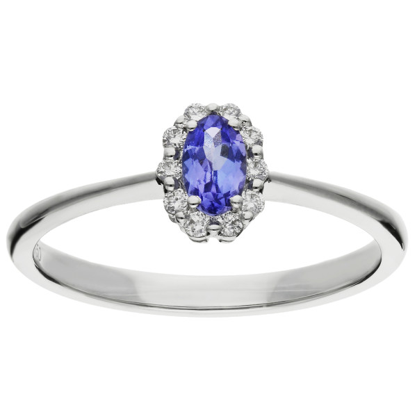 18ct White Gold 0.22ct Tanzanite Cluster Ring