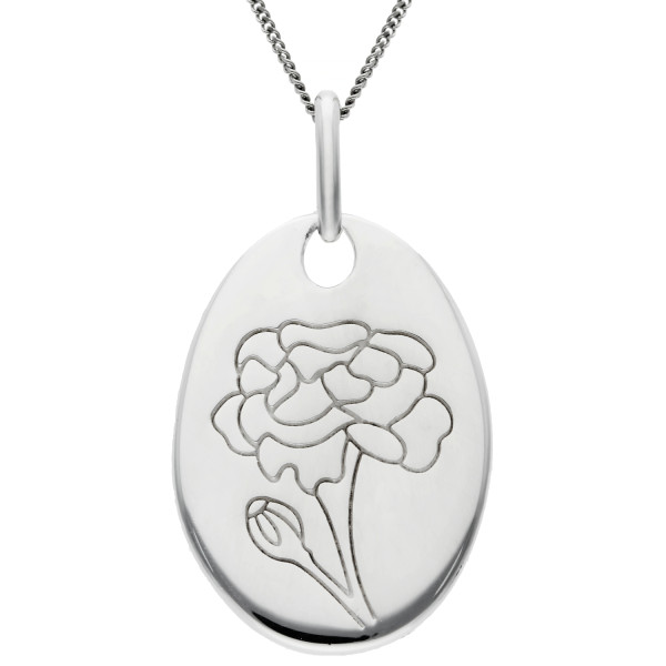 Sterling Silver Birth Bloom Pendant Marigold - September