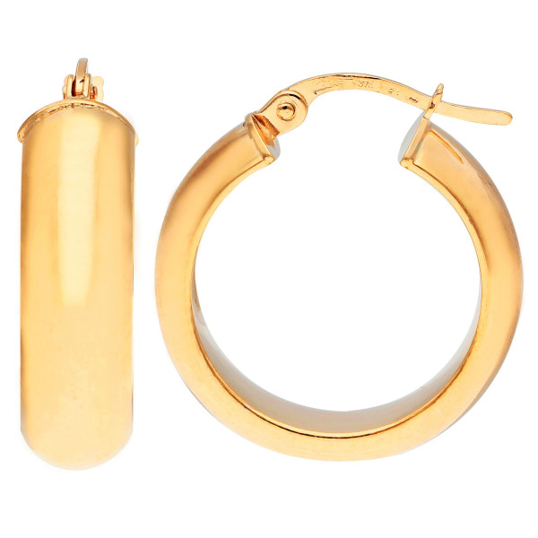 9ct Yellow Gold 20mm Wedding Band Style Hoop Earrings