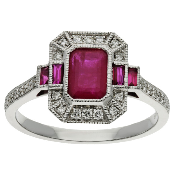 18ct White Gold 1.24ct Ruby Cocktail Ring