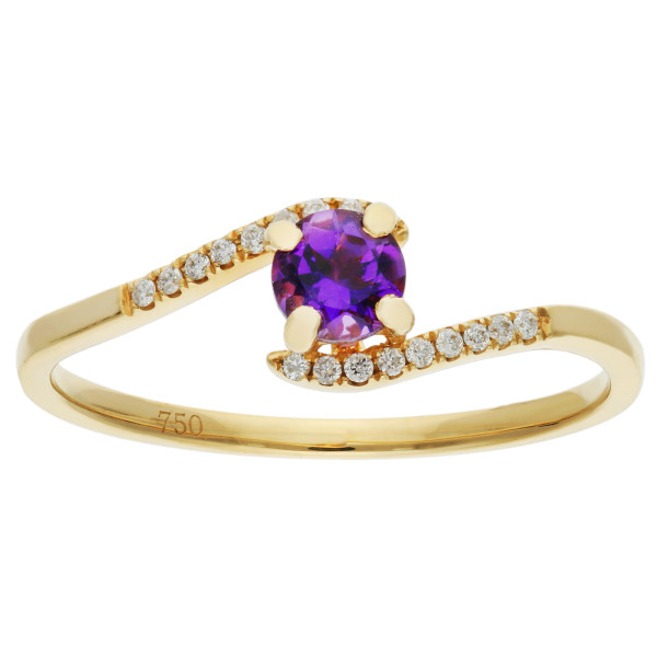18ct Gold 0.24ct Amethyst Cocktail Ring