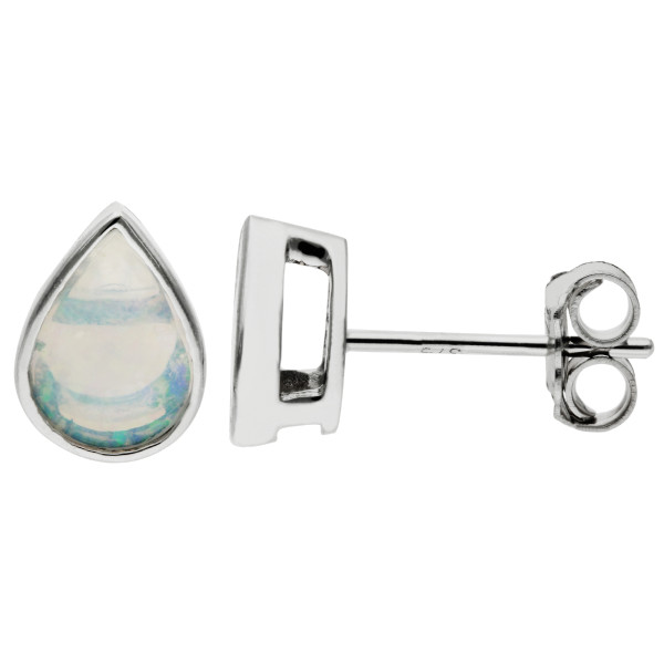 9ct White Gold 0.70ct Opal Earrings
