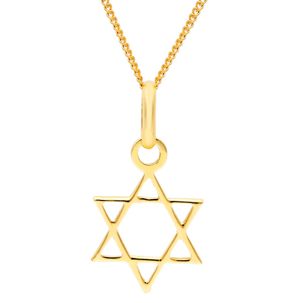 9ct Yellow Gold Star Of David Pendant