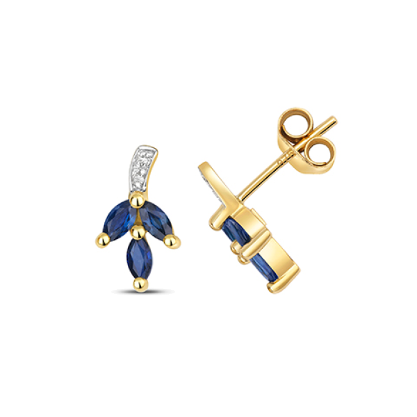 9ct Gold 0.50ct Sapphire Stud Earrings
