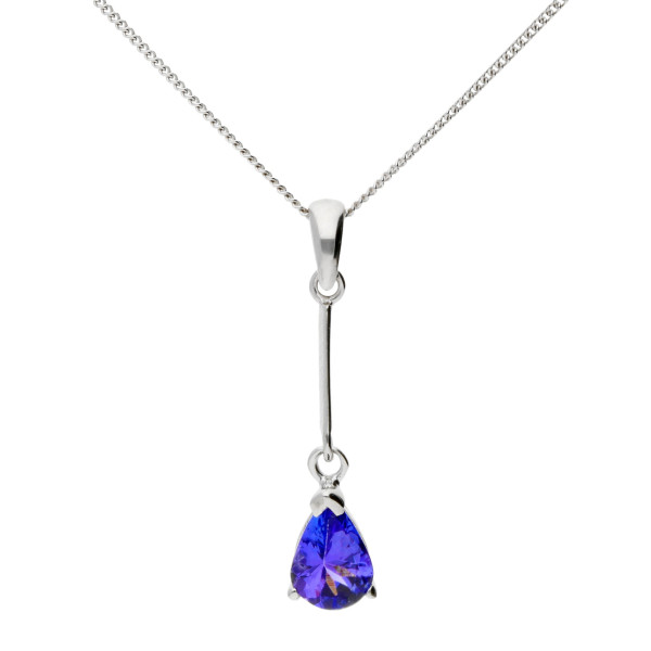 9ct White Gold 0.70ct Tanzanite Solitare Pendant