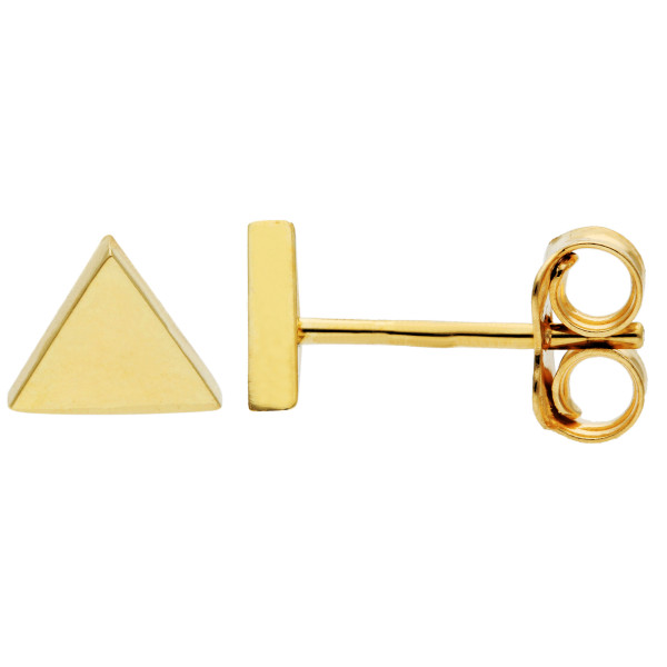 9ct Yellow Gold Triangle Stud Earrings