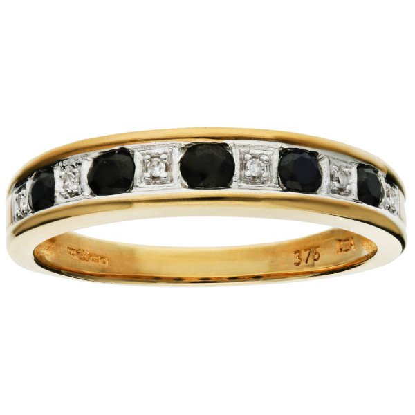 9ct Gold 0.36ct Sapphire Half Eternity Ring