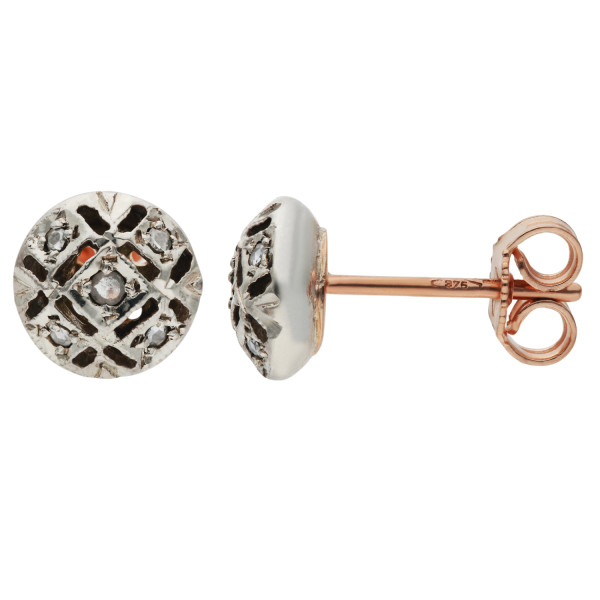 Handcrafted Italian 0.10ct Diamond Cluster Earrings