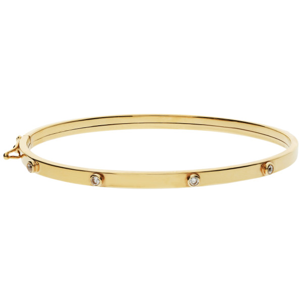 Children's 9ct Yellow Gold Cubic Zirconia Bangle