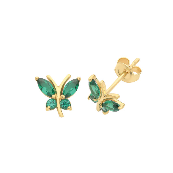 9ct Gold Glass Stud Earrings