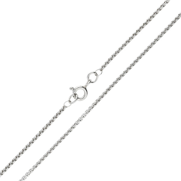 9ct White Gold 1.58mm Box Belcher Chain Necklace