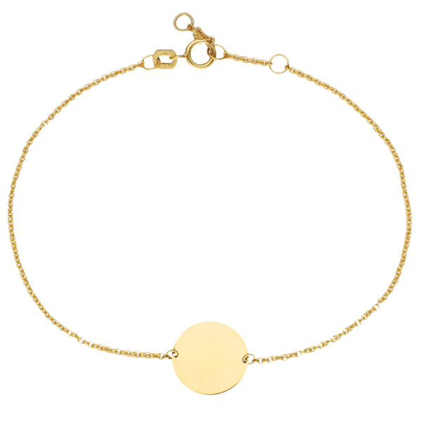 9ct Yellow Gold Engravable Disc Bracelet