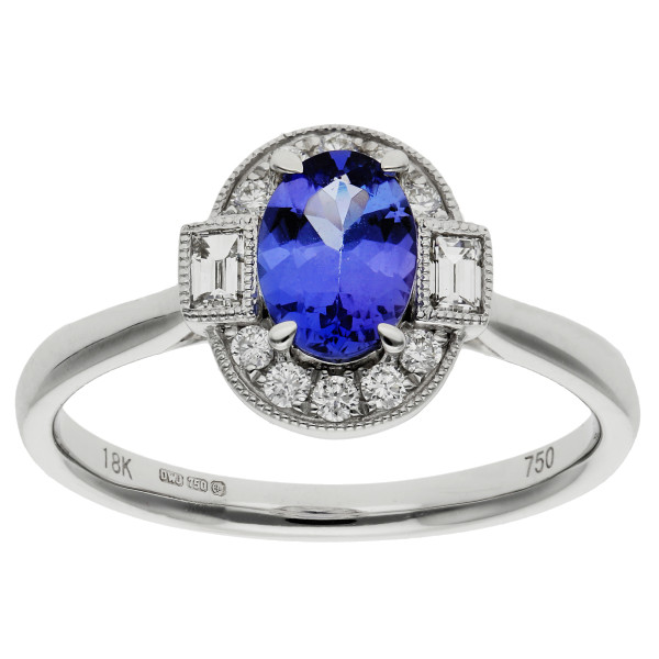 18ct White Gold 0.80ct Tanzanite Cocktail Ring