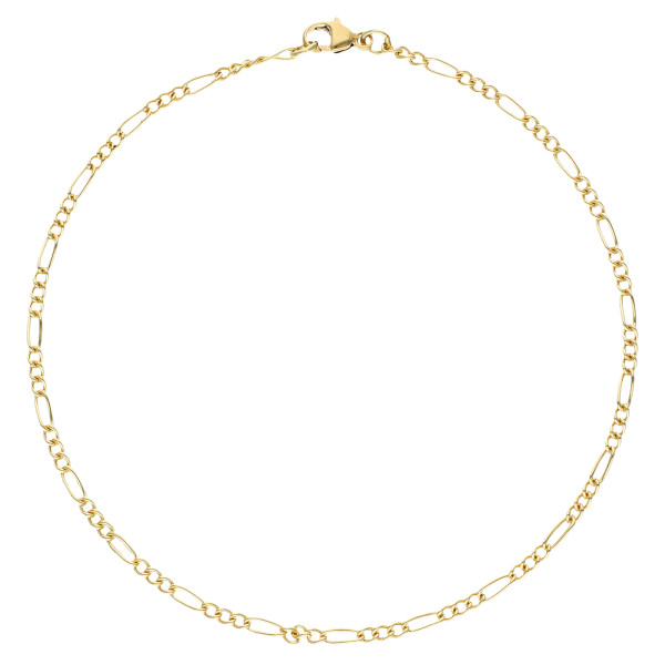 18ct Yellow Gold 2.16mm Figaro Chain Anklet