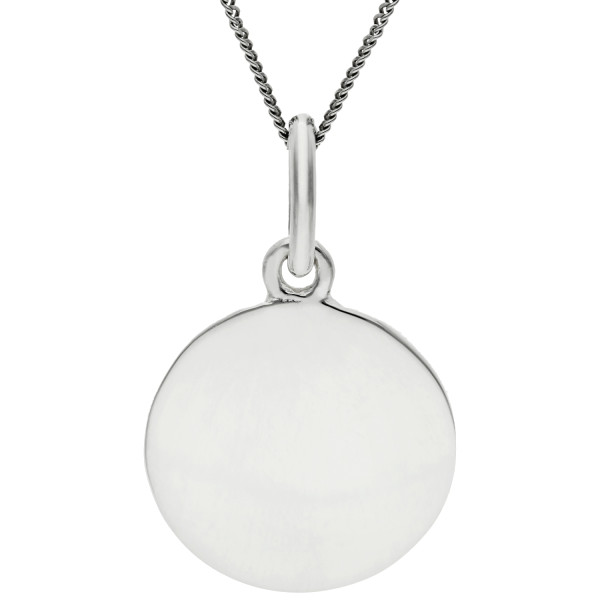 Sterling Silver Engravable Circle Disc Pendant