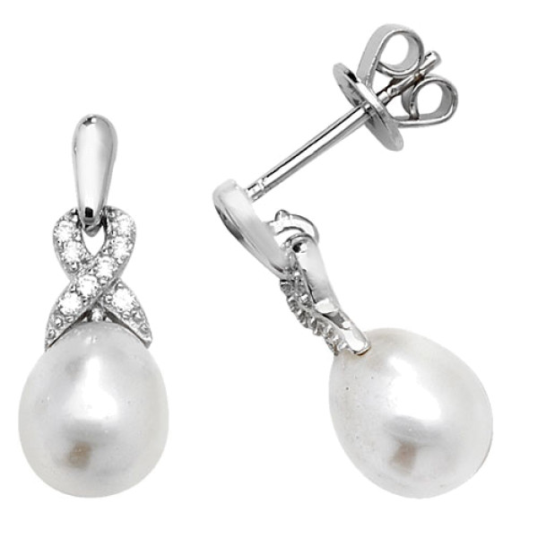 Sterling Silver Pearl Drop Earrings