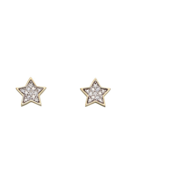 9ct Gold Diamond Stud Earrings