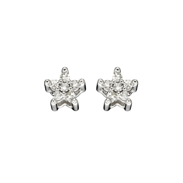 9ct White Gold 0.04ct Diamond Stud Earrings