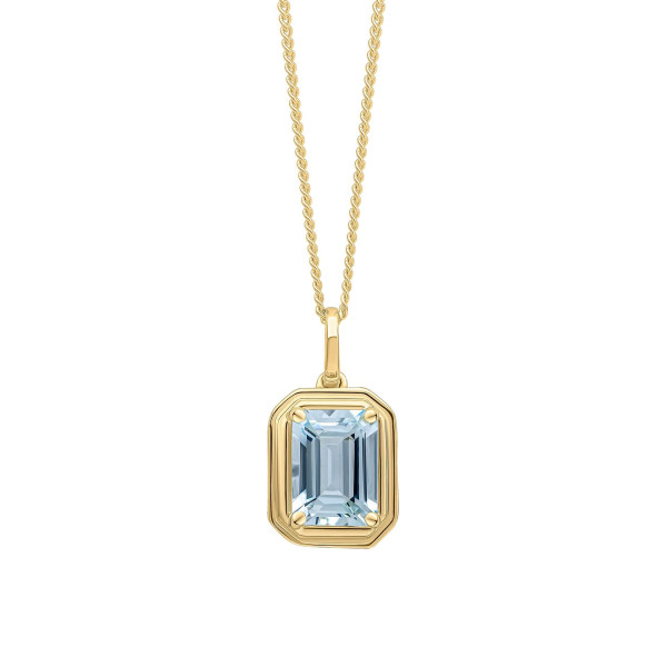 9ct Yellow Gold 1.40ct Aquamarine Pendant 
