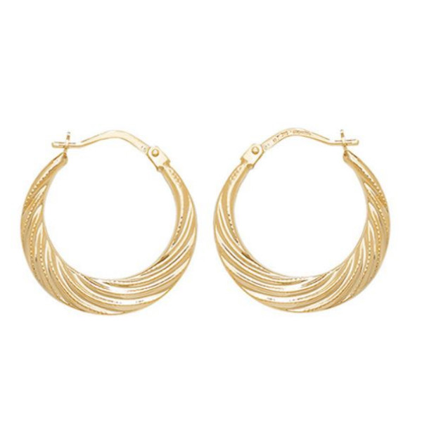 9ct Gold Creole Hoop Earrings