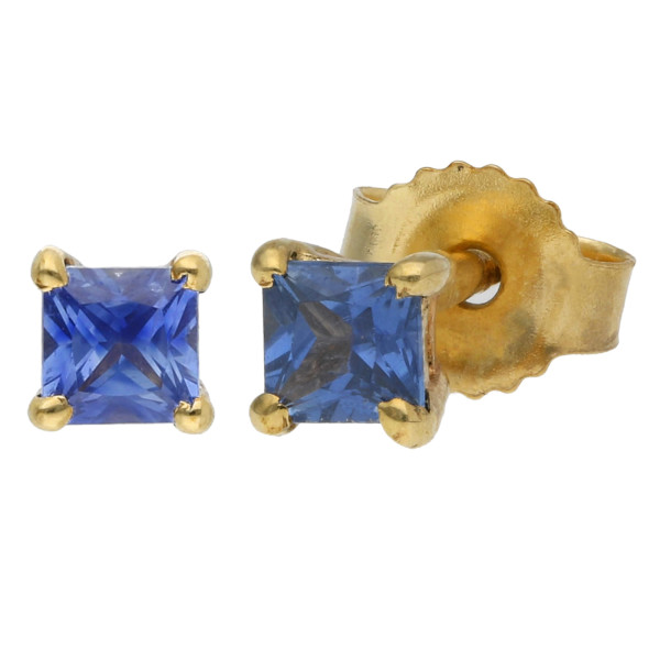9ct Yellow Gold 3mm Sapphire Stud Earrings