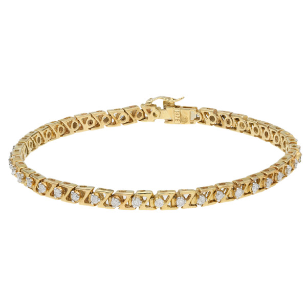 9ct Yellow Gold Diamond Bracelet