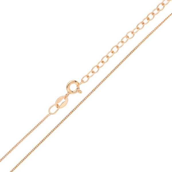 0.85mm Adjustable Rose Gold Plated Sterling Silver Curb Chain