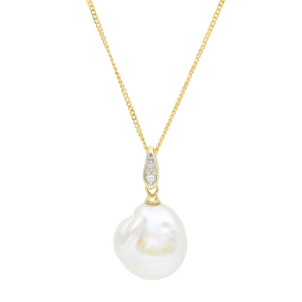 9ct Yellow Gold Pearl Pendant