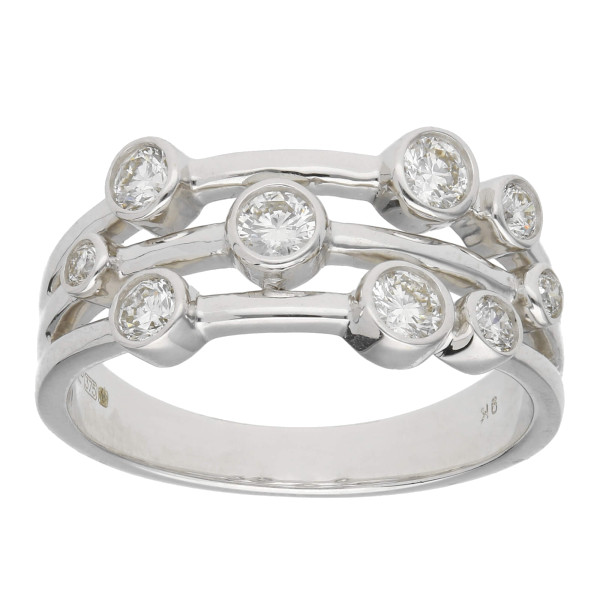 9ct White Gold 0.50ct Diamond Bubble Ring