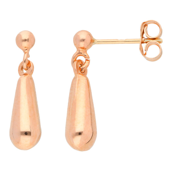 9ct Rose Gold Drop Earrings