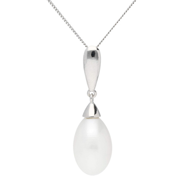 9ct White Gold Pearl Pendant